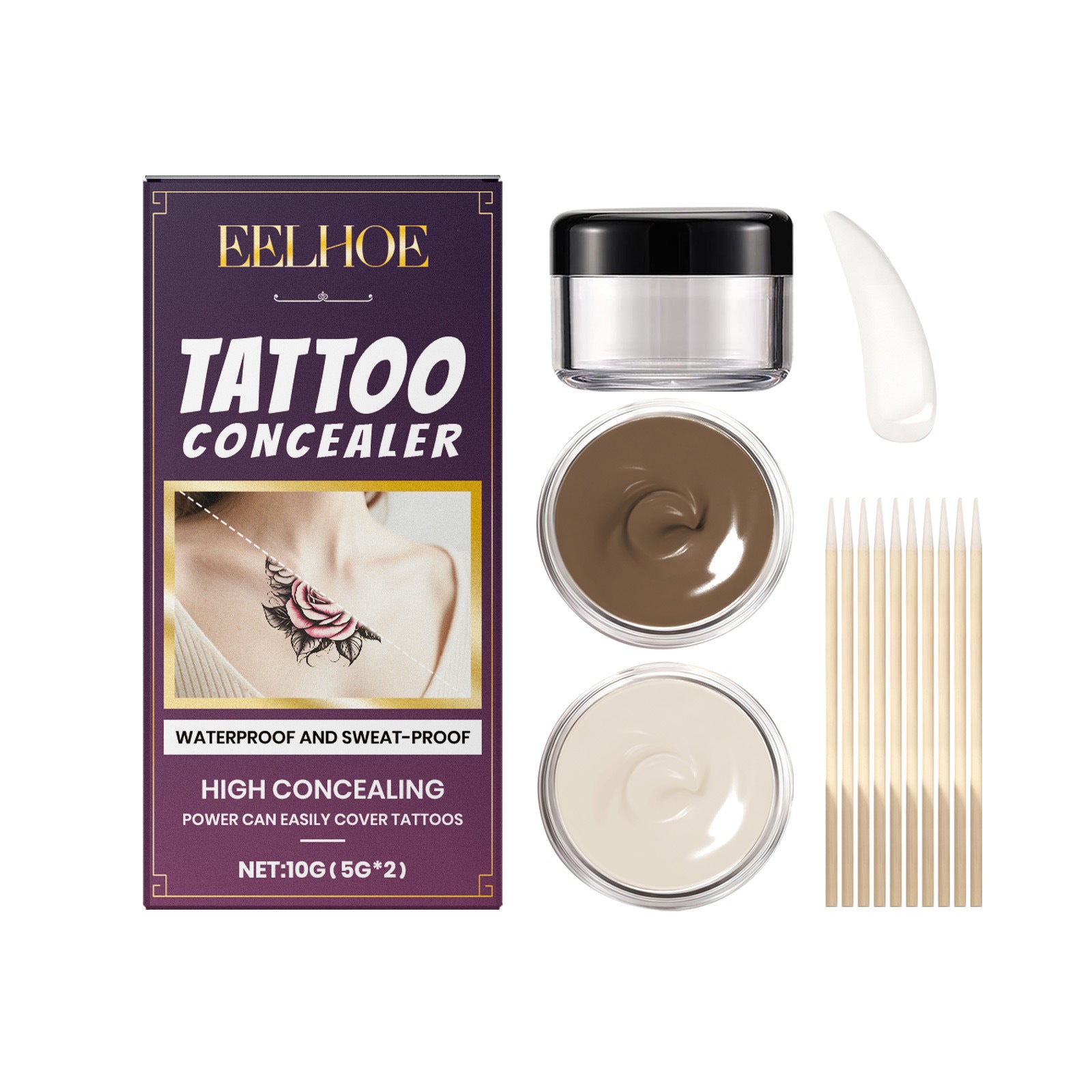 EELHOE Tattoo Concealer Suit – Full Coverage Waterproof Tattoo Cover Kit EELHOE COSMETICS