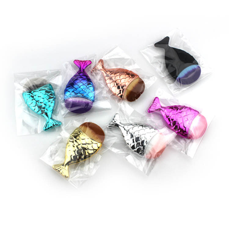 Mermaid Foundation Makeup Brush Color Fishtail Plating EELHOE COSMETICS