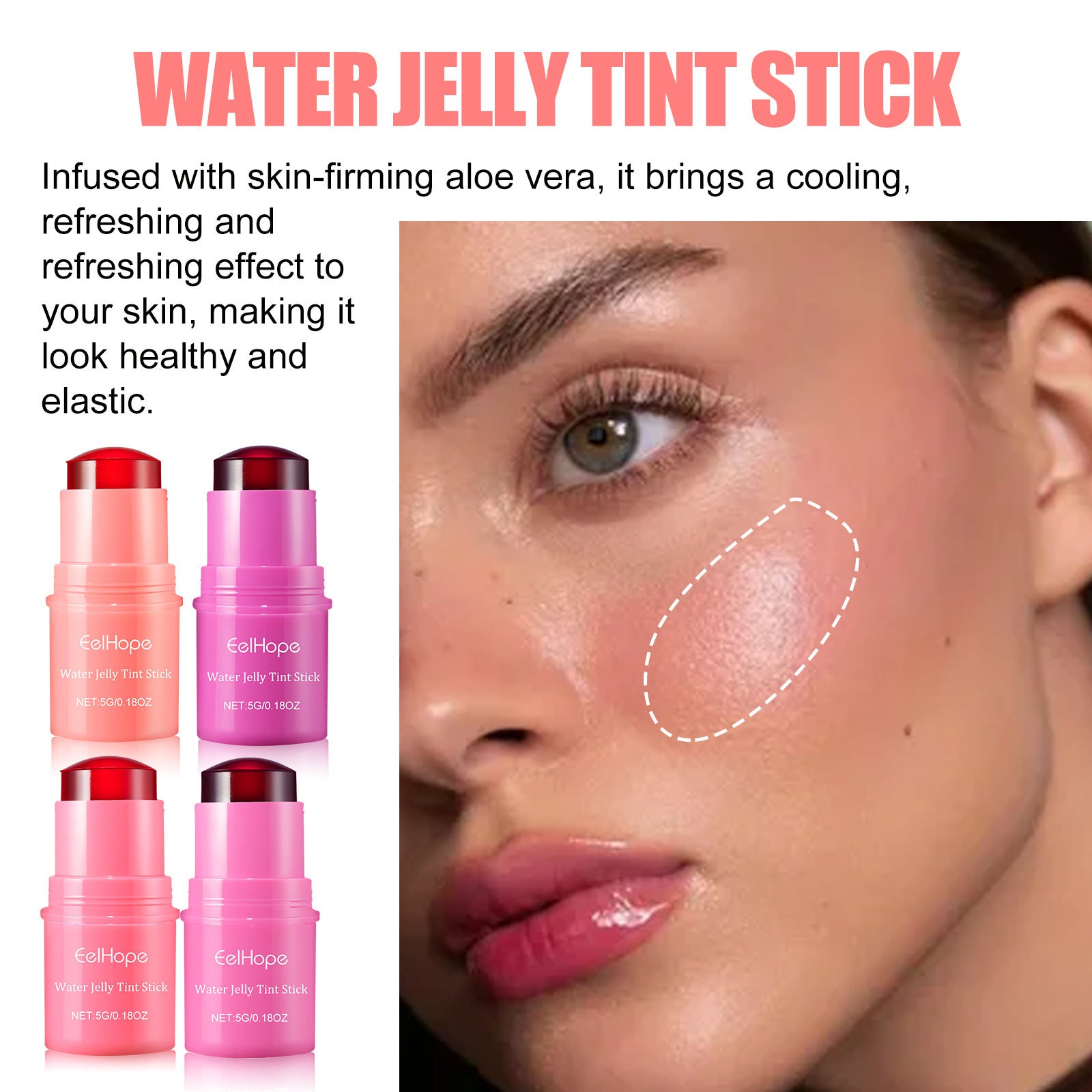 EELHOE Blush Water Jelly Lip Stick Gloss Stick