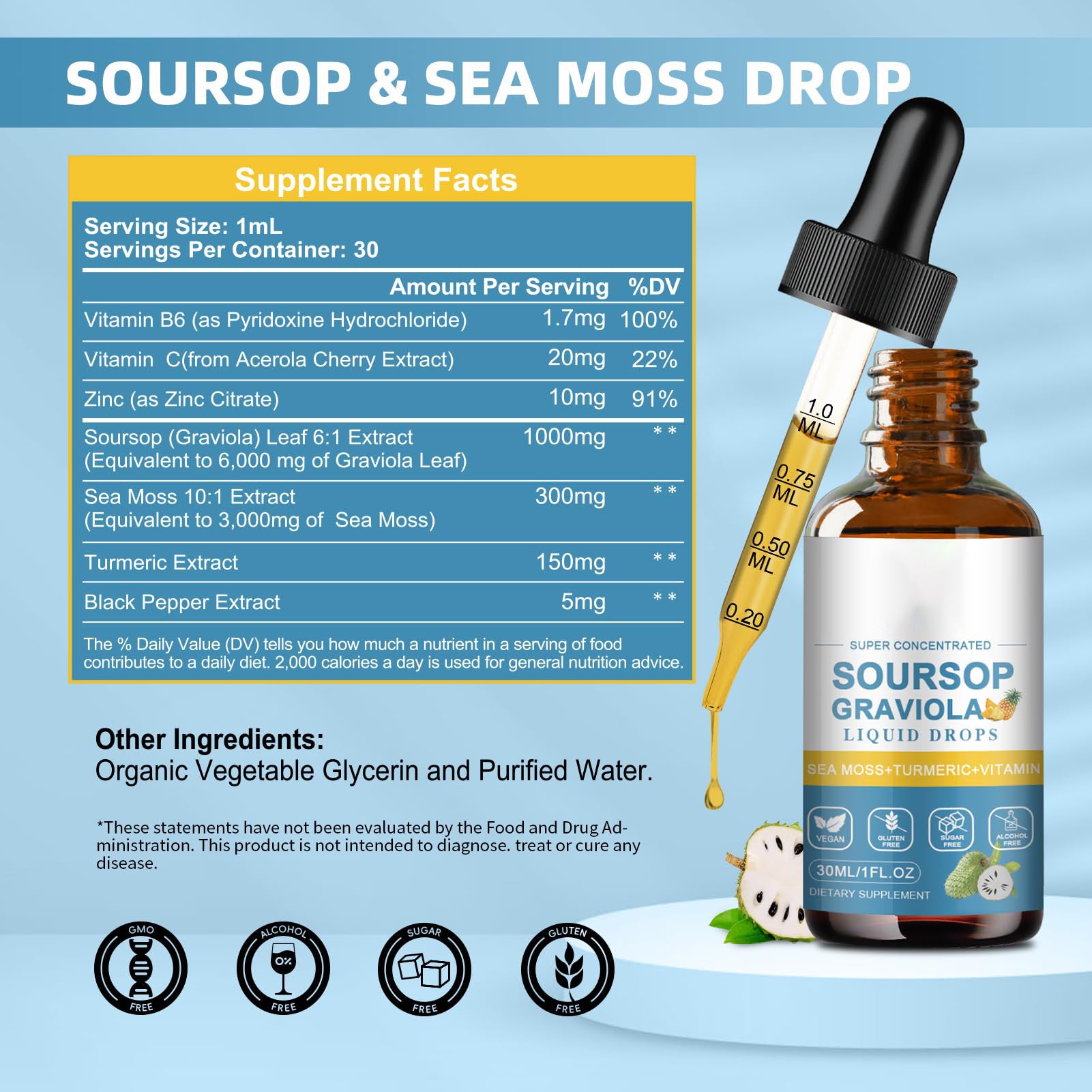 Soursop (Annona Leaf) Graviola Drops Ananas – 30ml & 60ml EELHOE COSMETICS