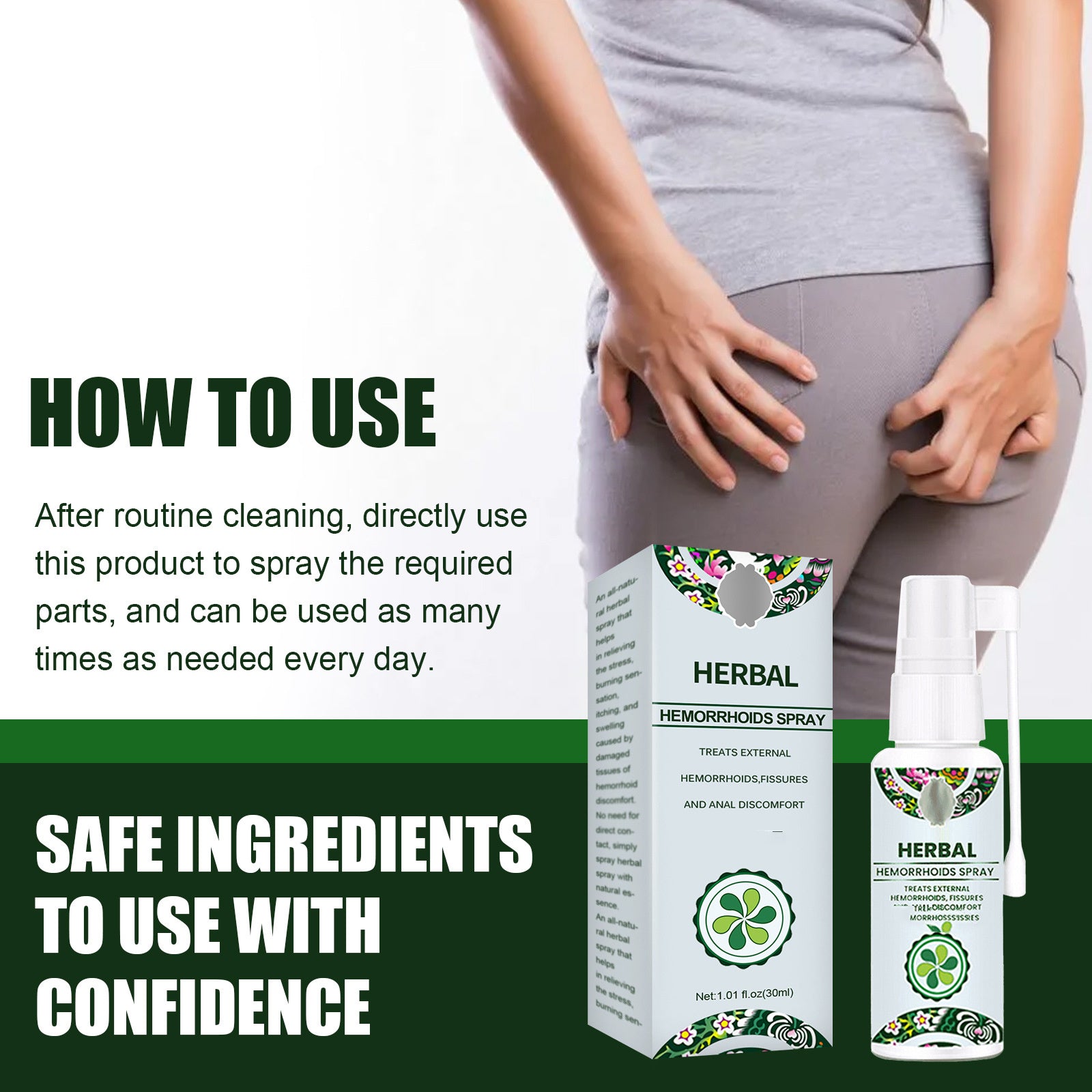 Eelhoe Natural Herbal Hemorrhoid Relief Spray – Fast and Effective Comfort