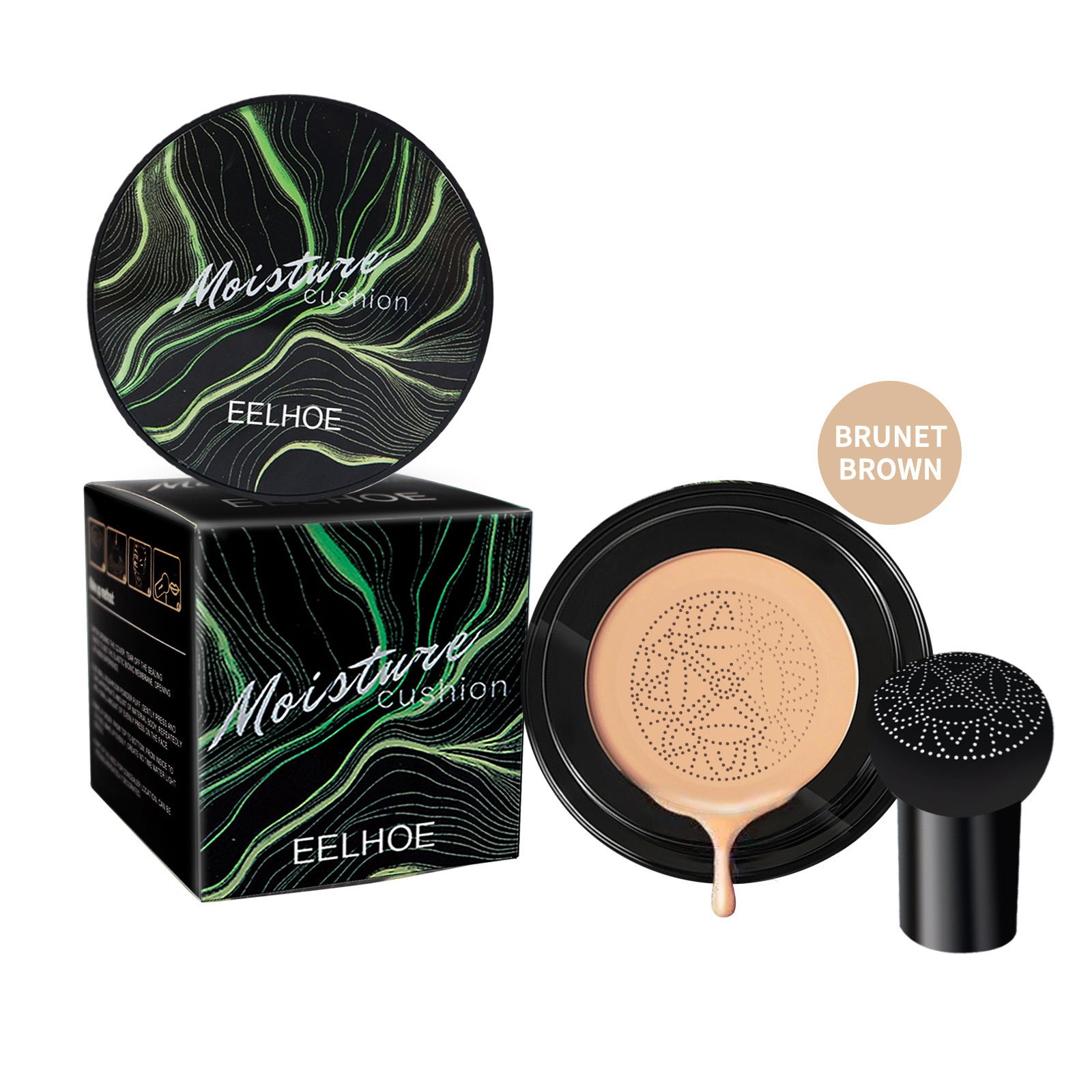 EELHOE Mushroom-Shaped Haircut Cushion Compact BB Cream – Flawless Coverage, Brightening, and Moisturizing Deep Flesh Color