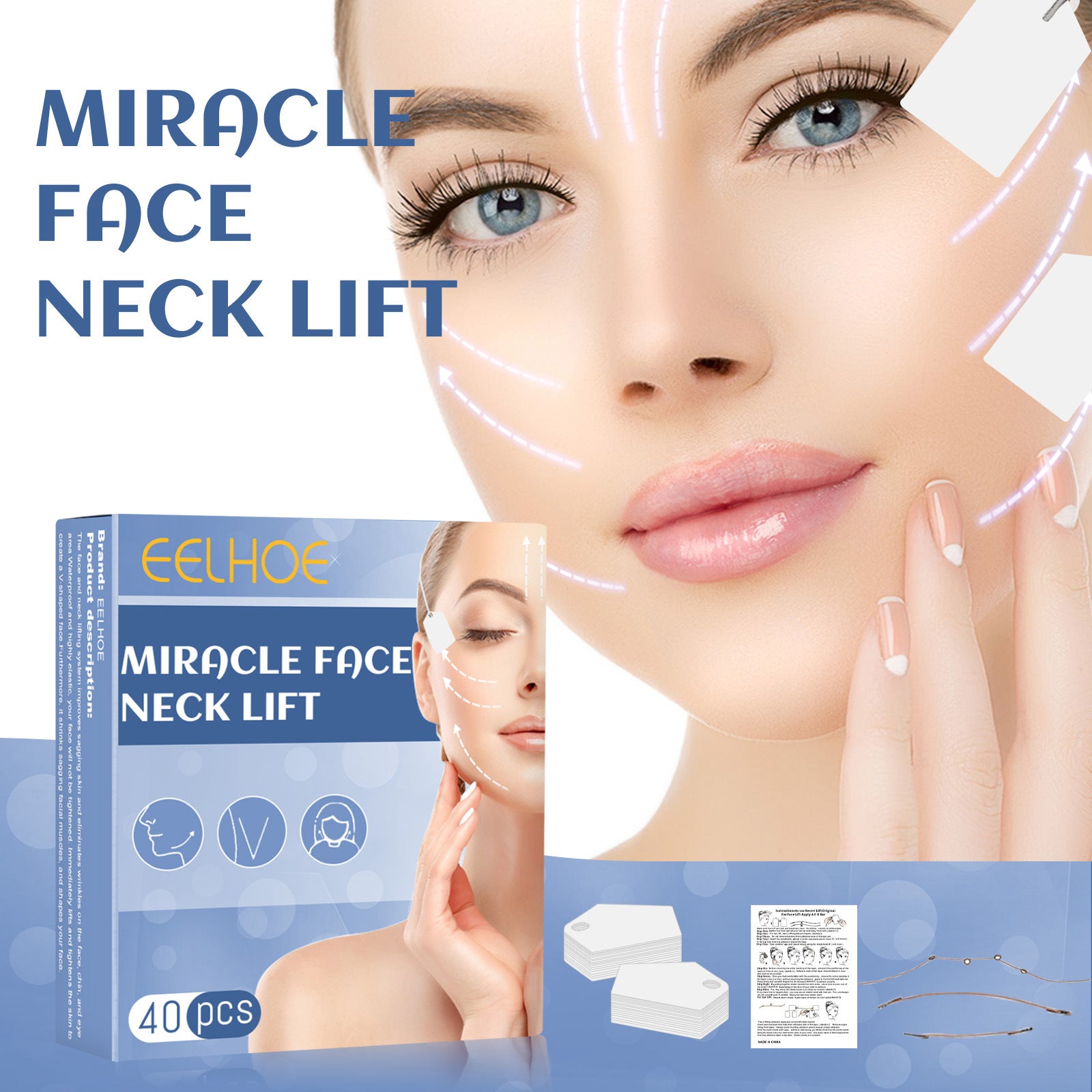 Face Lift Face With V Shaped Plastic Sticker EELHOE COSMETICS