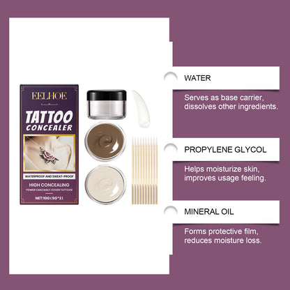 EELHOE Tattoo Concealer Suit – Full Coverage Waterproof Tattoo Cover Kit EELHOE COSMETICS