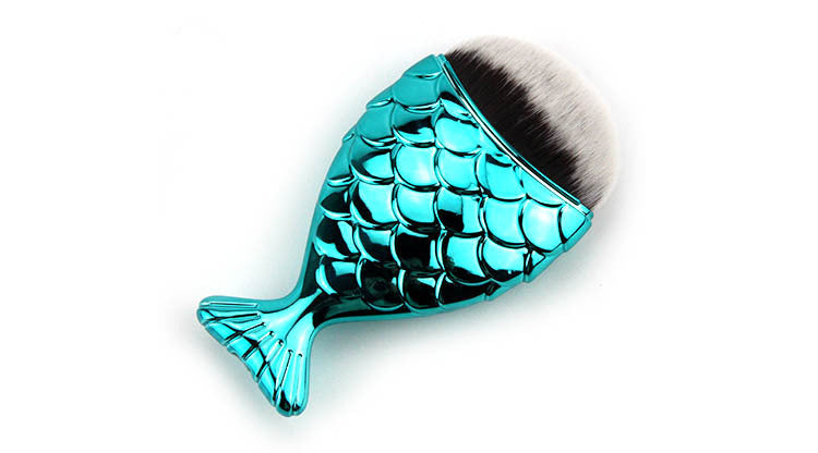Mermaid Foundation Makeup Brush Color Fishtail Plating Green EELHOE COSMETICS