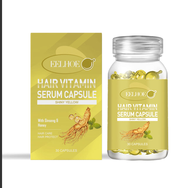 EELHOE Hair Care Vitamin Serum Capsules – Relieve Dryness & Nourish Hair (30 Pieces) Yellow EELHOE COSMETICS