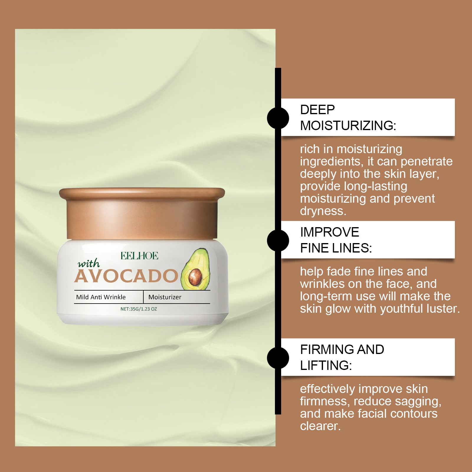EELHOE Avocado Fade Anti-Wrinkle Face Cream – Deep Hydration & Skin Renewal EELHOE COSMETICS