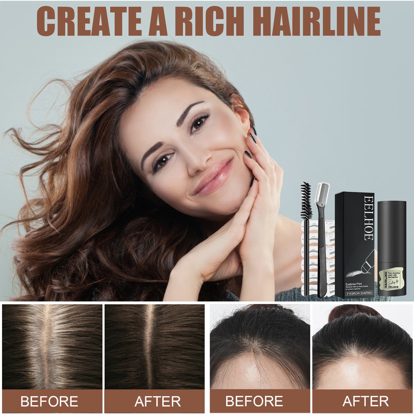 EELHOE Eyebrow Stamp Set Natural Quick Eyebrow Stencil Makeup EELHOE COSMETICS