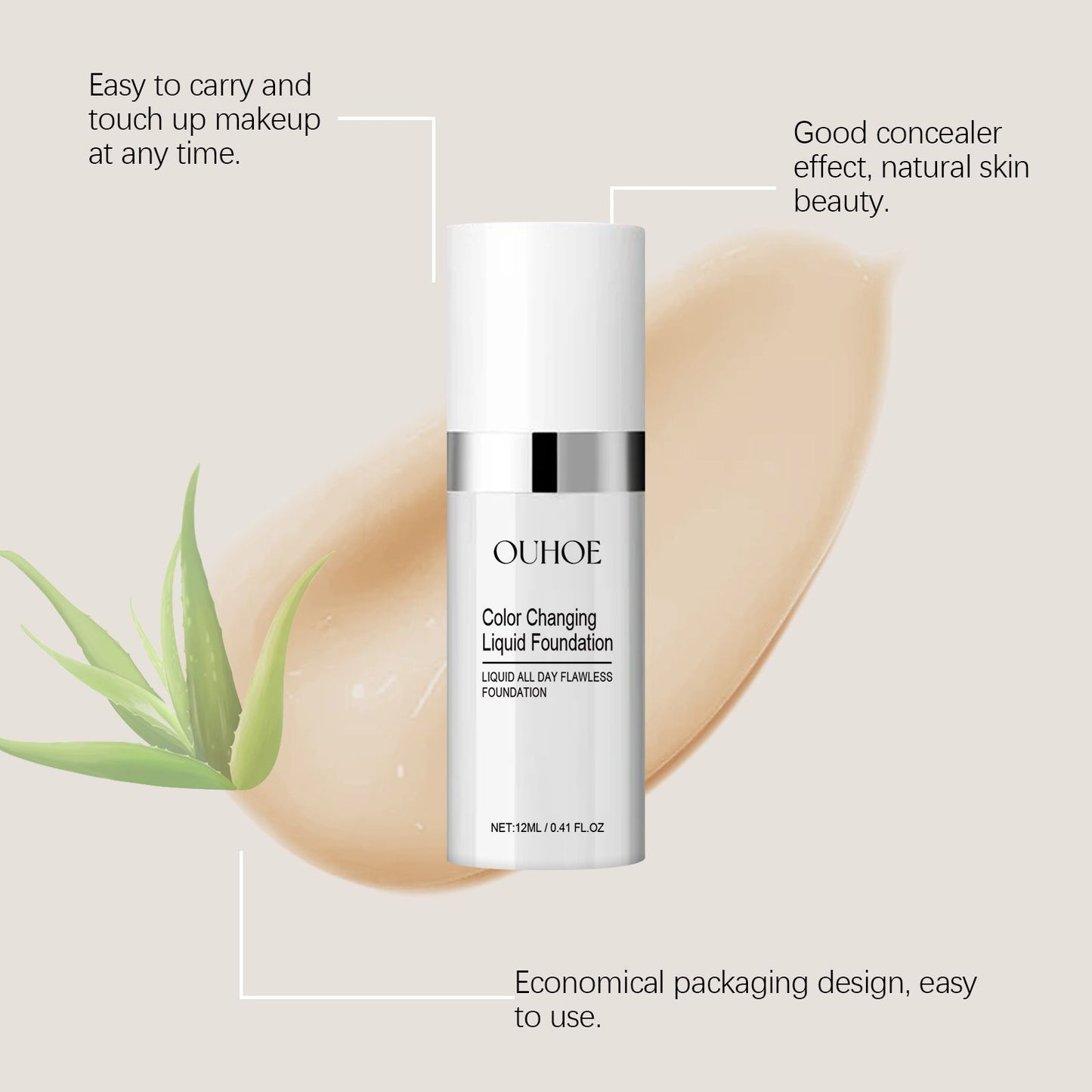 OUHOE Changing Color Liquid Foundation EELHOE COSMETICS