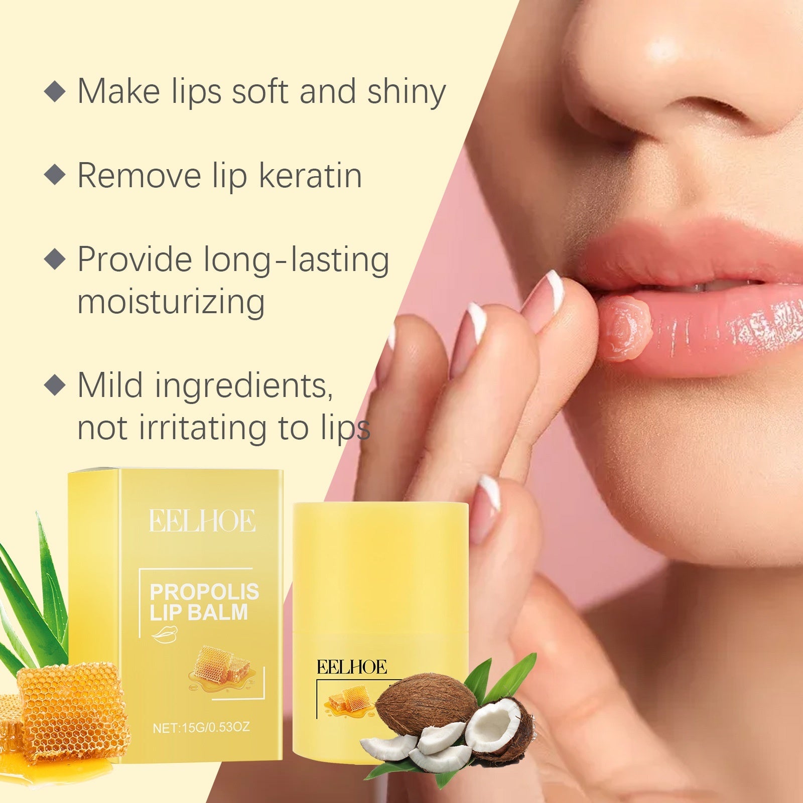 EELHOE Honey Moisturizing Lip Balm Nourish Soft Lips