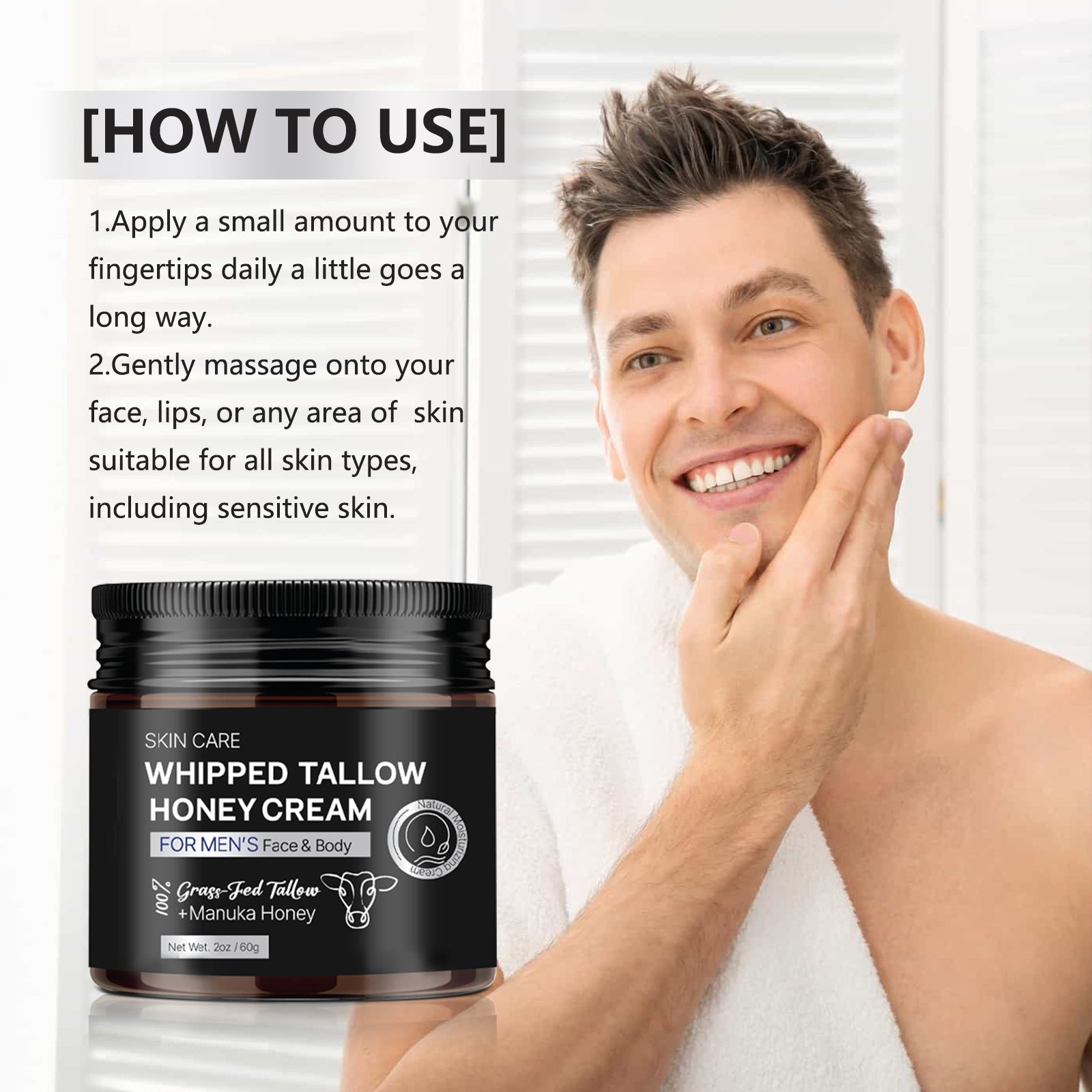 EELHOE Beef Tallow Honey & Avocado Facial Moisturizing Cream – Deep Hydration & Nourishment EELHOE COSMETICS