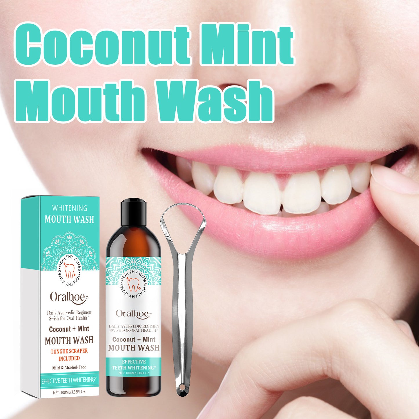EELHOE Coconut Mint Mouthwash – Teeth Whitening & Fresh Breath EELHOE COSMETICS