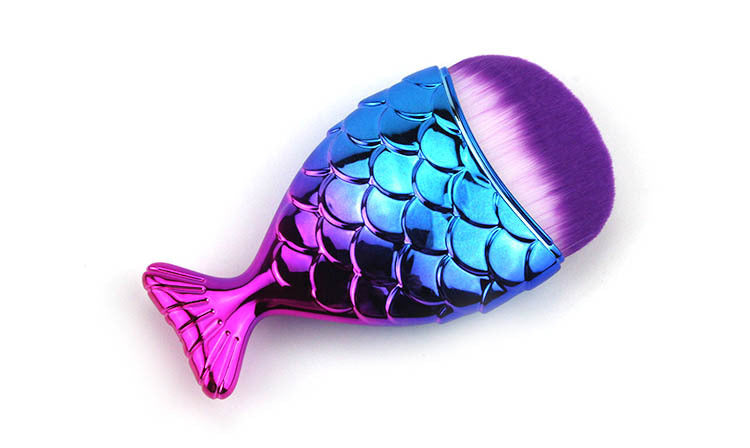 Mermaid Foundation Makeup Brush Color Fishtail Plating Blue And Purple EELHOE COSMETICS