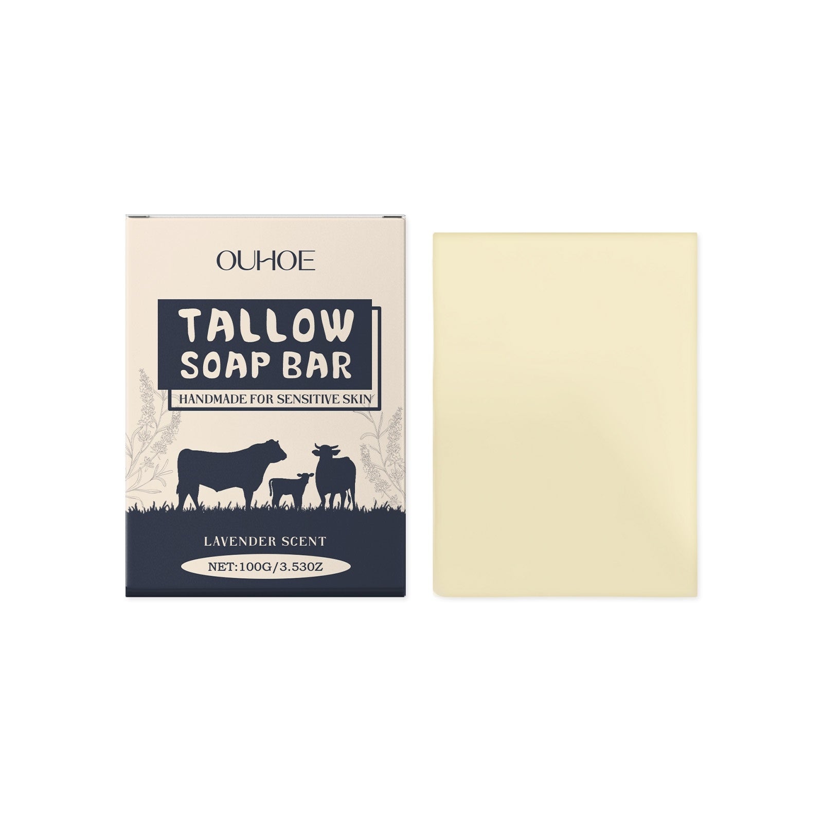 OUHOE Herbal Beef Tallow Moisturizing Soap – Gentle Hydration & Natural Care 100g EELHOE COSMETICS