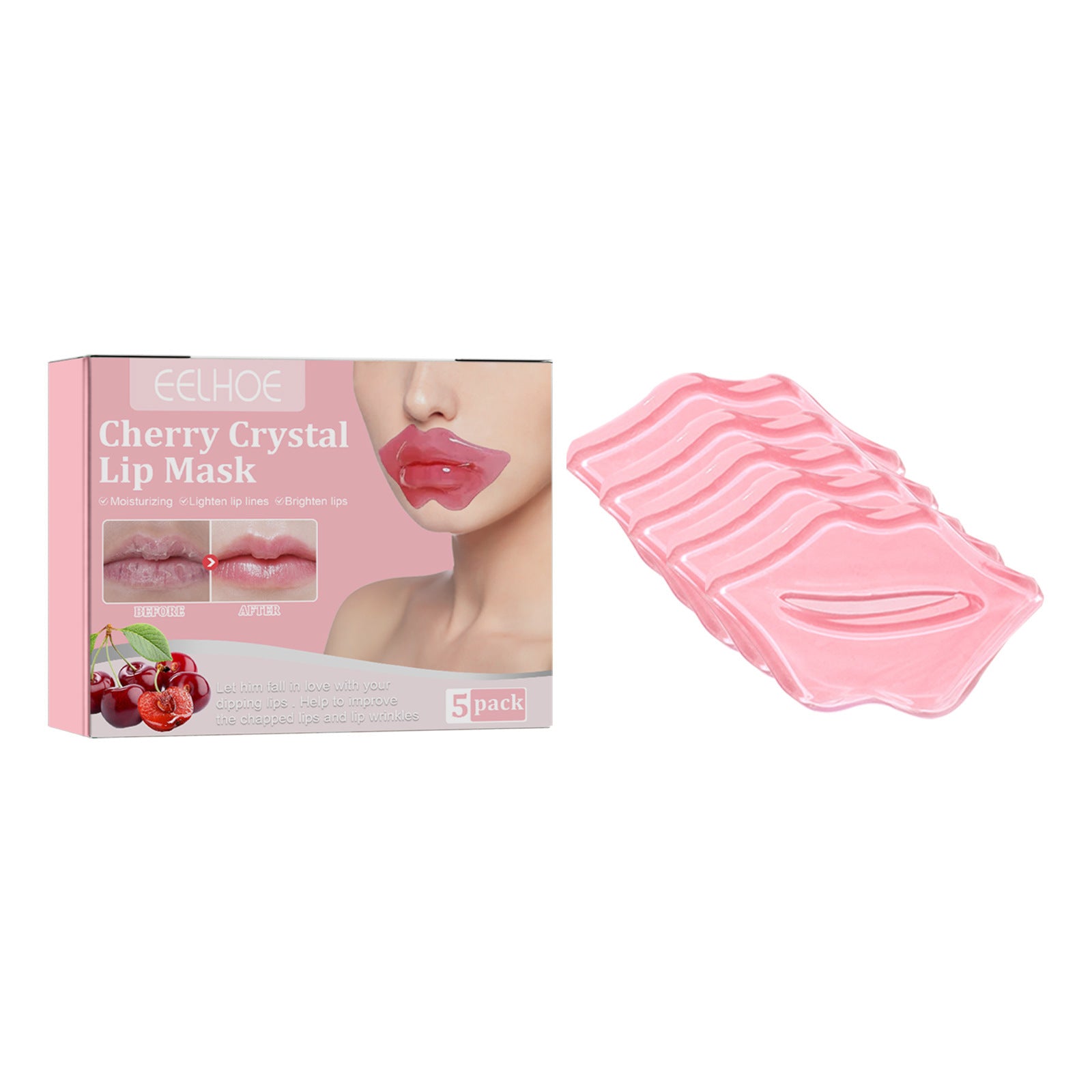 Eelhoe Cherry Crystal Lip Balm Fade Lip Lines Hydrating Moisturizing And Nourishing 5pack Per Box