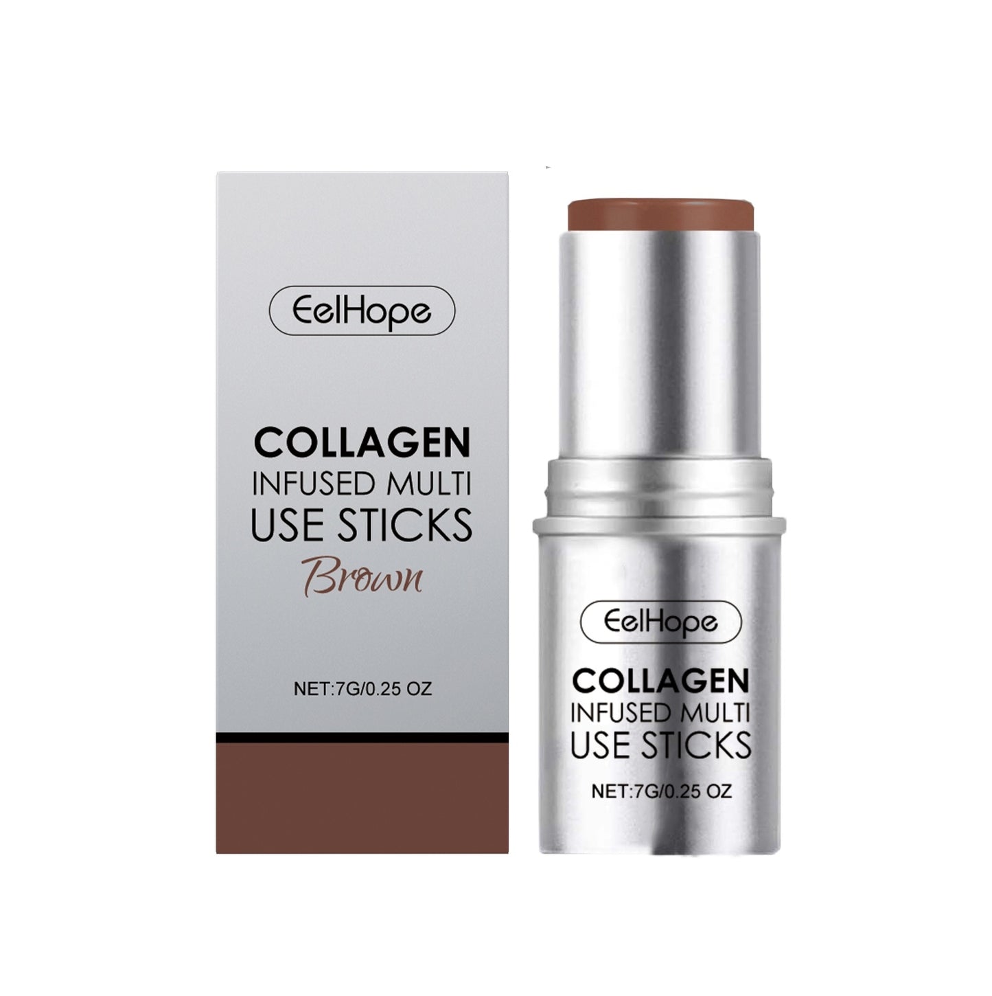 EELHOPE Foundation Collagen Makeup Stick – Hydrating & Firming with Collagen & Hyaluronic Acid Brown EELHOE COSMETICS
