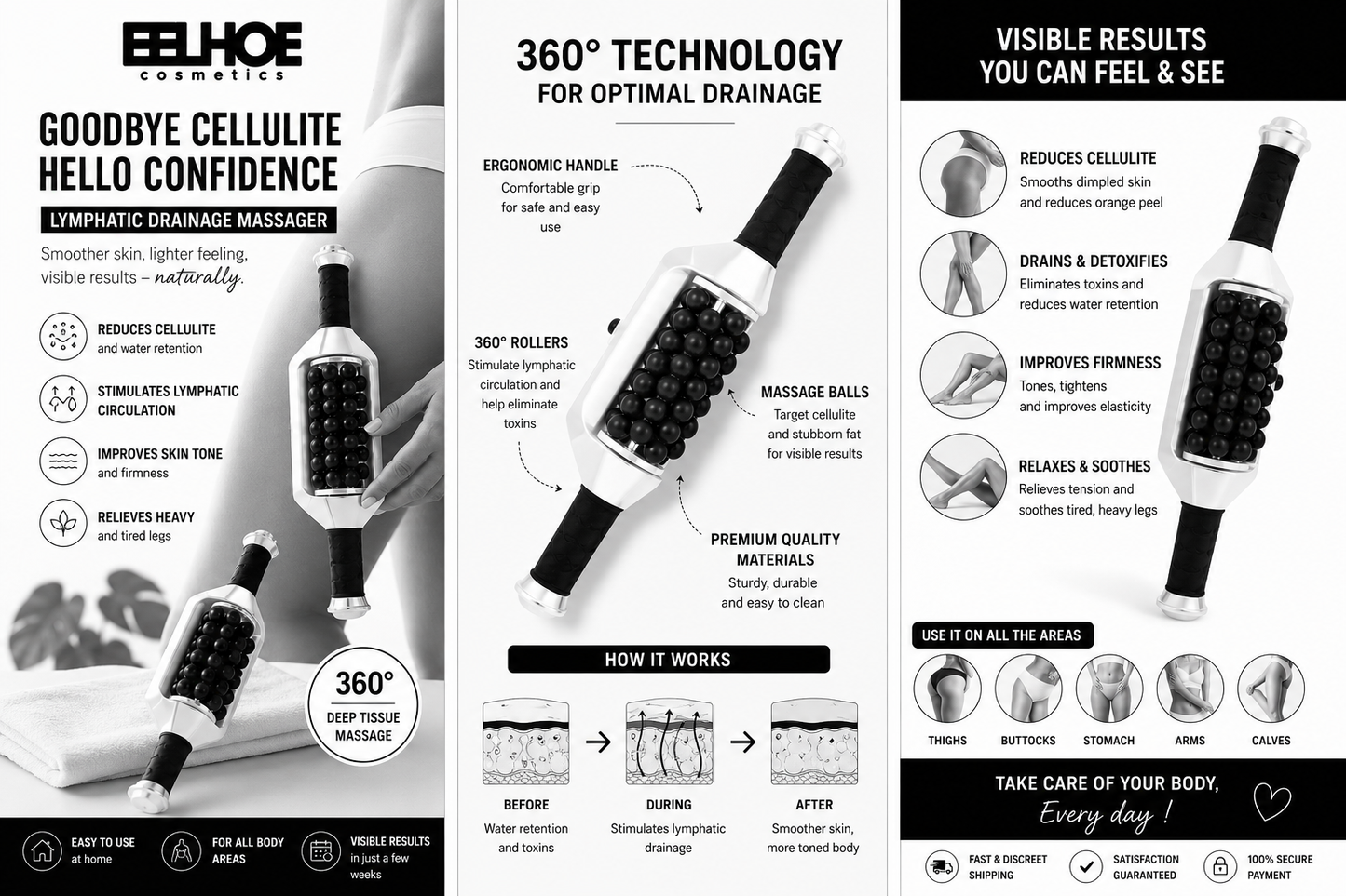 Meridian Roller Ball Massager – Anti-Cellulite & Lymphatic Drainage | EELHOE EELHOE COSMETICS