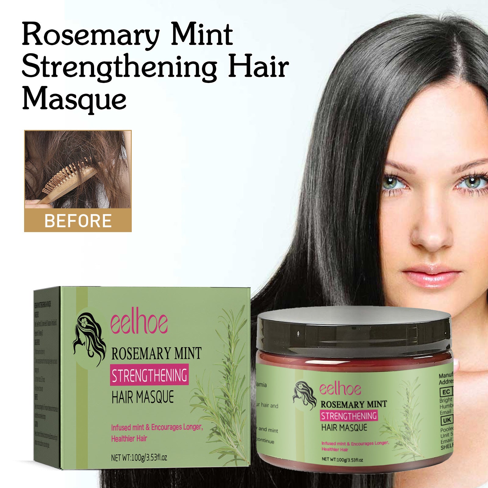 Eelhoe Rosemary Hair Mask Strengthening Deep Nourishing And Soft