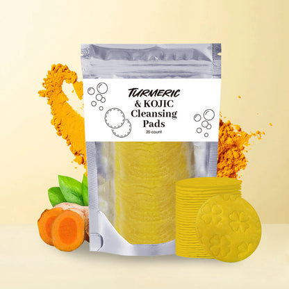 Turmeric Exfoliating Cleansing Pads Compressed Facial Sponges Skin Care Tools For Face Clogged Pores Excess Oil Cleansing EELHOE COSMETICS