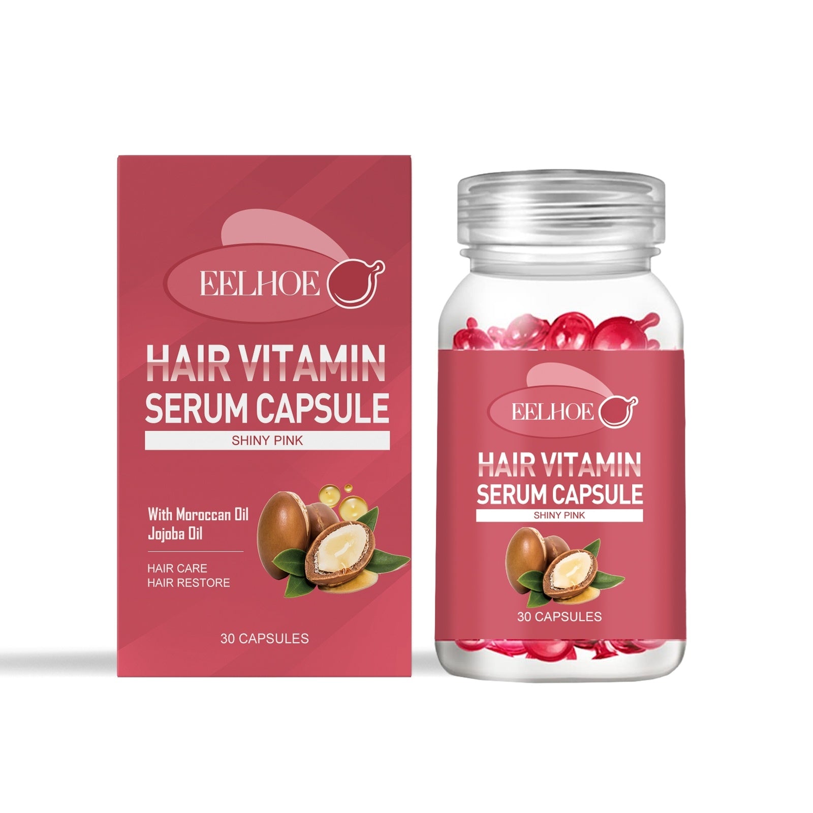 EELHOE Hair Vitamin Serum Capsules – Relieve Dryness with Moroccan & Jojoba Oils 1box EELHOE COSMETICS