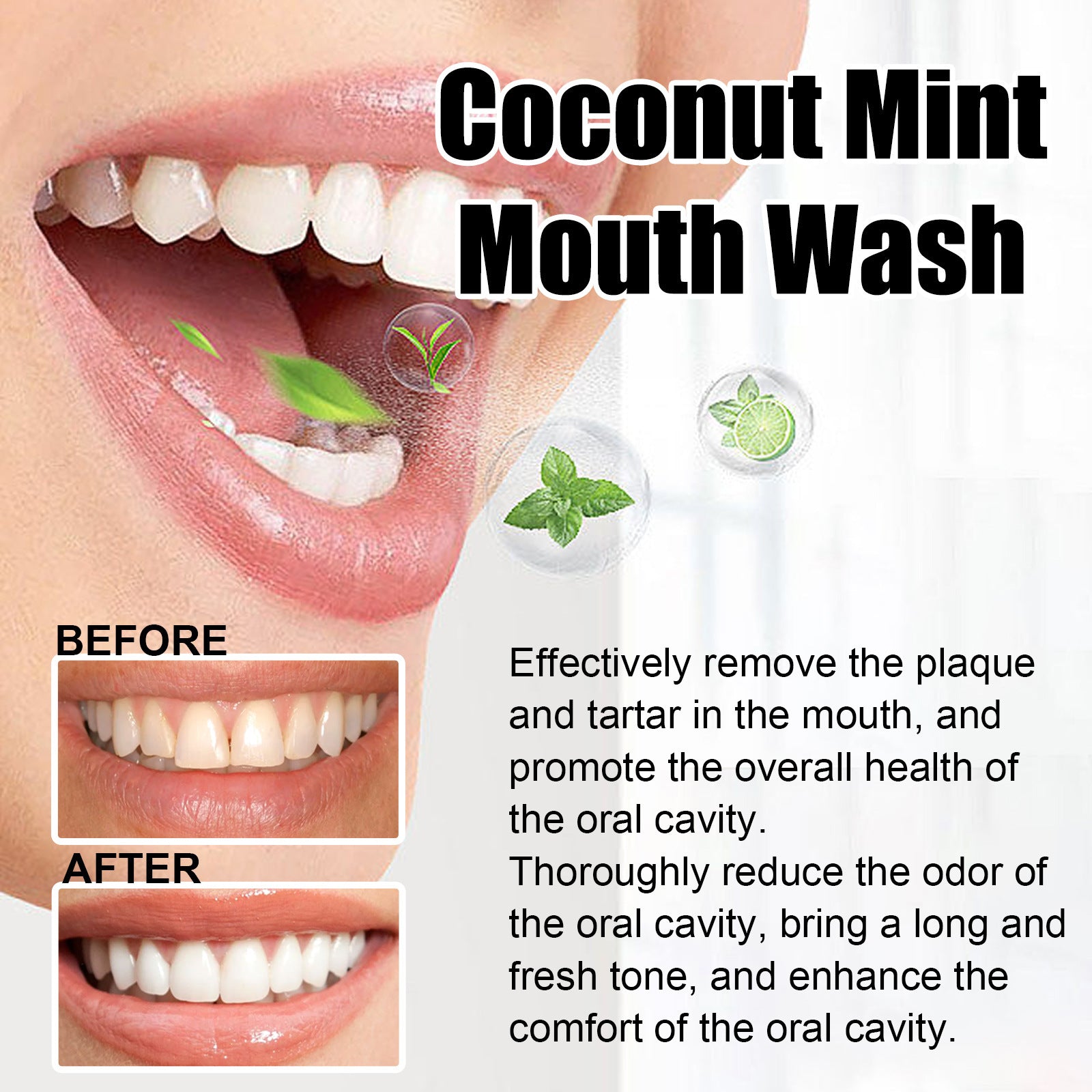 EELHOE Coconut Mint Mouthwash – Teeth Whitening & Fresh Breath EELHOE COSMETICS