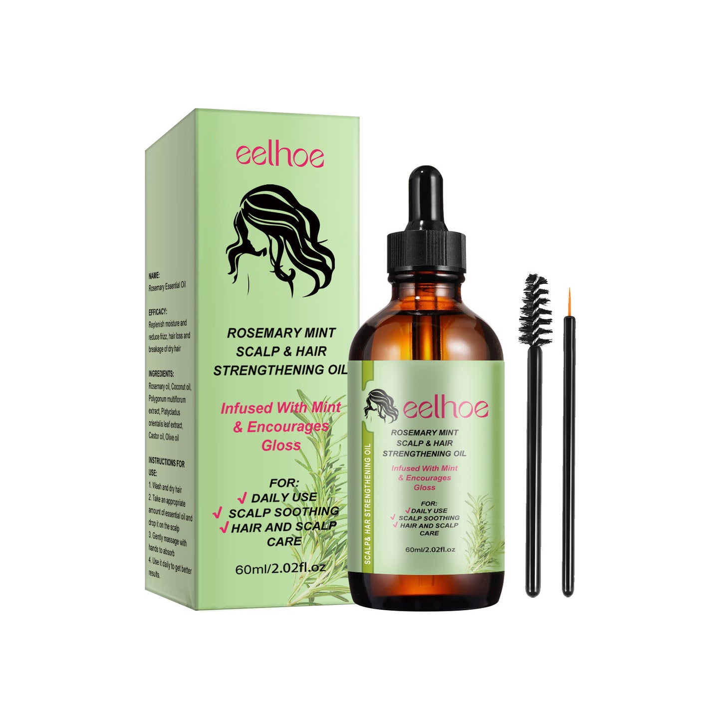 EELHOE Rosemary Oil Baby Hair Growth Essential Oil Repair & Damage Hair 60ml EELHOE COSMETICS