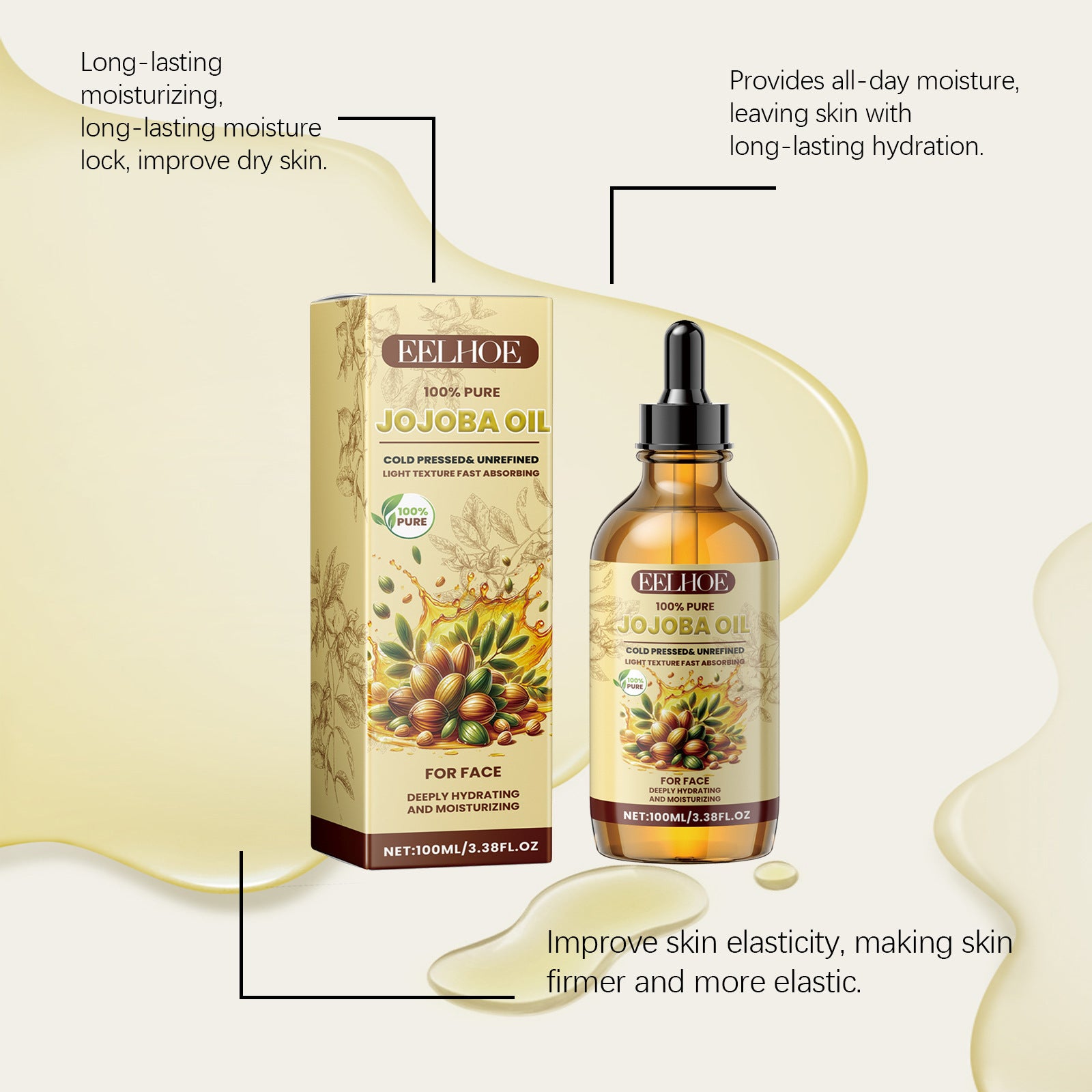 EELHOE Jojoba Face Oil Facial Moisturizing Brightening Firming EELHOE COSMETICS