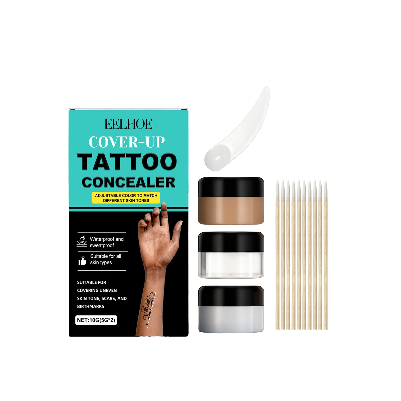 EELHOE Tattoo Concealer Set – Waterproof Full Coverage Tattoo & Scar Concealer Tattoo Concealer Set EELHOE COSMETICS
