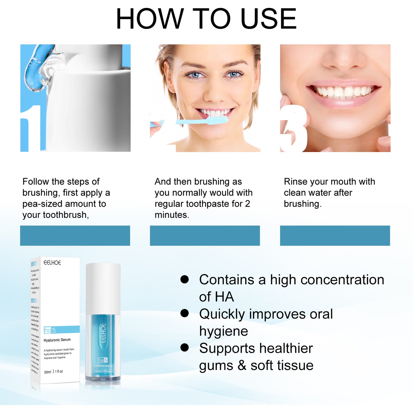 EELHOE Oral Cleaning Gum Care Hyaluronic Acid Toothpaste EELHOE COSMETICS