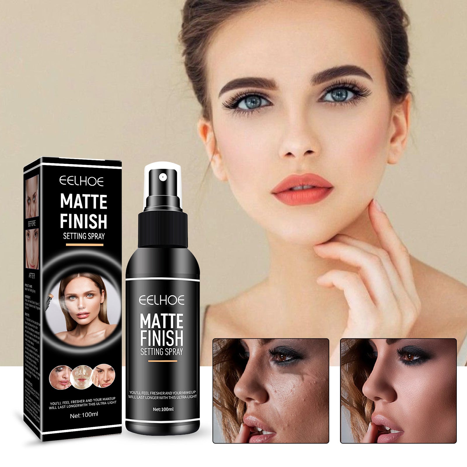 Spray Facial Bruma Control Maquillaje Mate 100ml