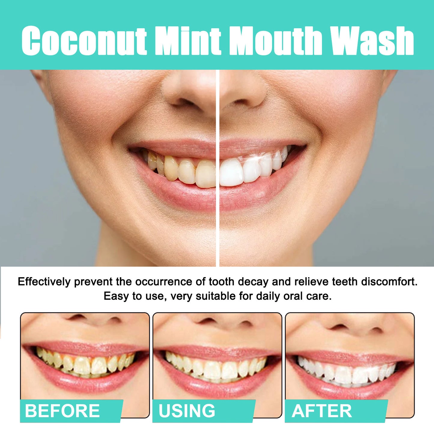 EELHOE Coconut Mint Mouthwash – Teeth Whitening & Fresh Breath EELHOE COSMETICS
