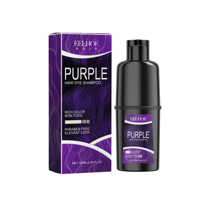 EELHOE Hair Dye Shampoo Herbal Plant Nourishing – Long-Lasting Color & Silky Soft Hair Purple 100ml EELHOE COSMETICS