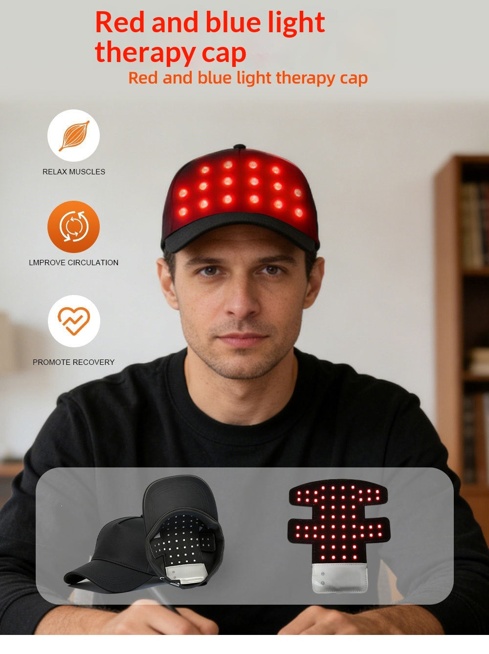 LED Red Light Heating Massage Hair-Boosting Cap EELHOE COSMETICS