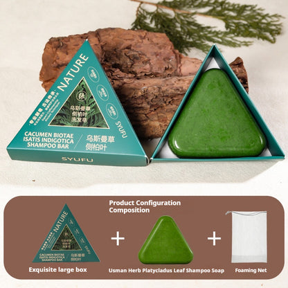 Usman Grass Herbal Shampoo Bar with Polygonum & Osmanthus Scent EELHOE COSMETICS