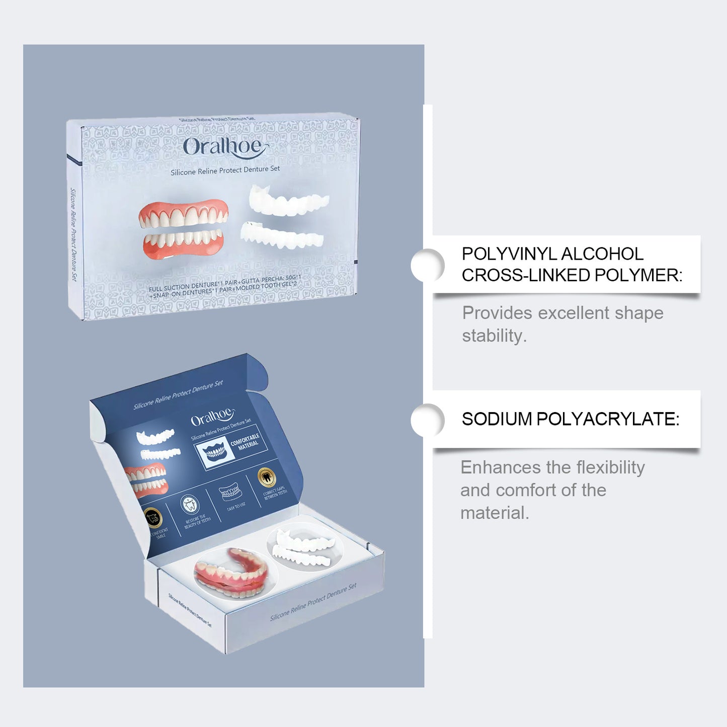EELHOE Silicone Denture Kit – Instant Smile Enhancement & Perfect Fit
