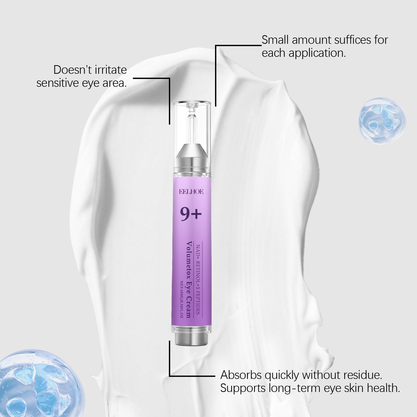 EELHOE NAD+ Retinol + 5 Peptide Eye Cream – Anti-Aging Eye Treatment for Wrinkles & Fine Lines EELHOE COSMETICS