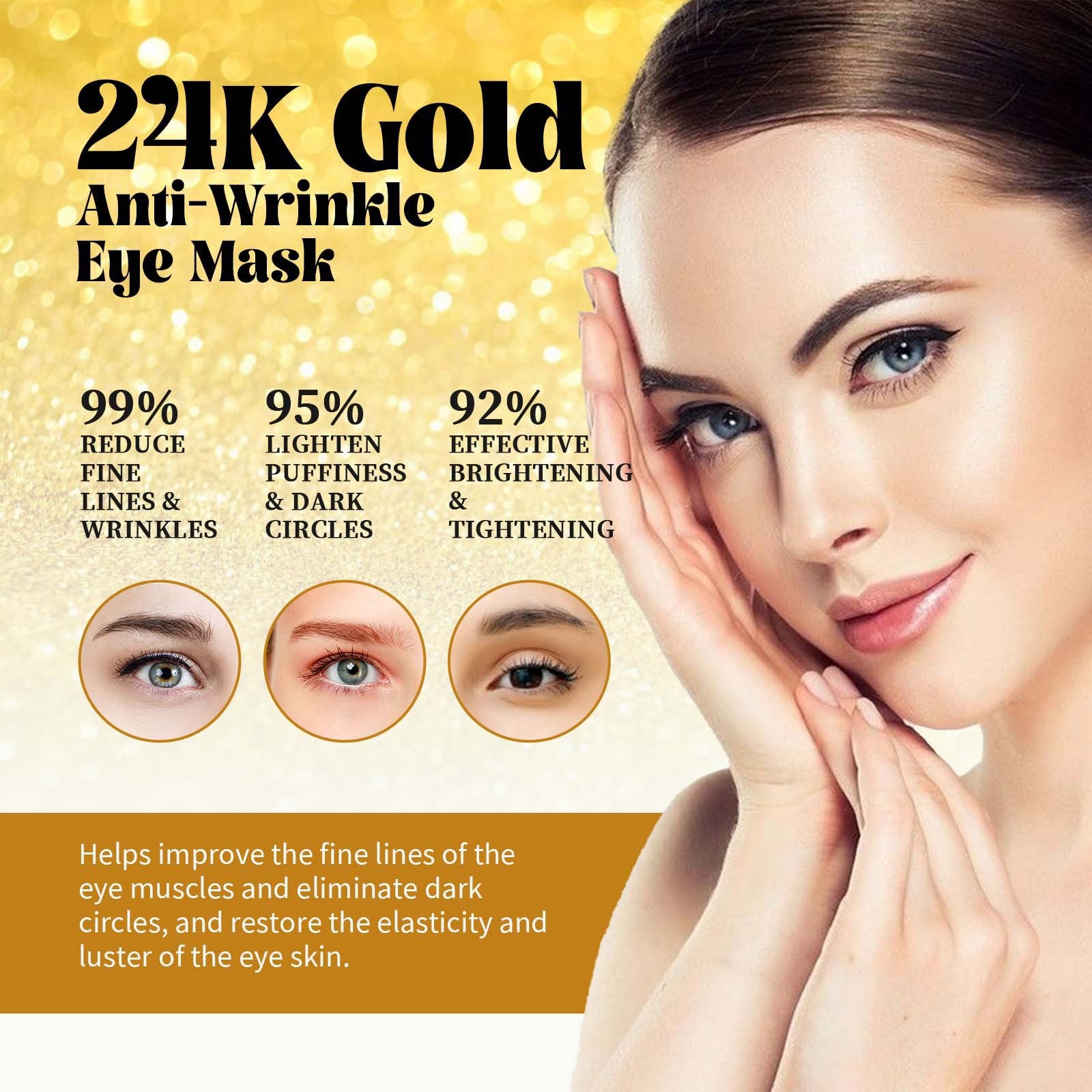 EELHOE 24K Gold Eye mask Moisturizing And Improving 60pcs