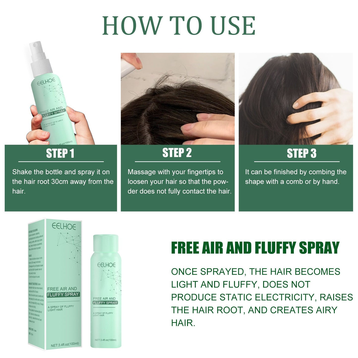 EELHOE Air Fluffy Degreasing Hair Spray EELHOE COSMETICS
