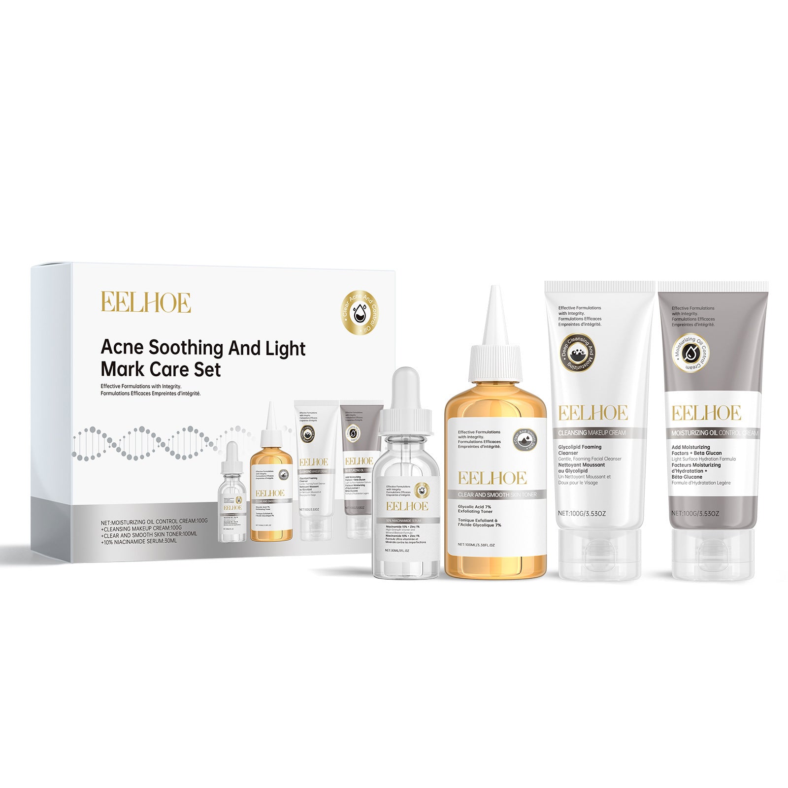 Eelhoe Anti-Acne Care Set - Brightens Skin and Moisturizes Care Suit