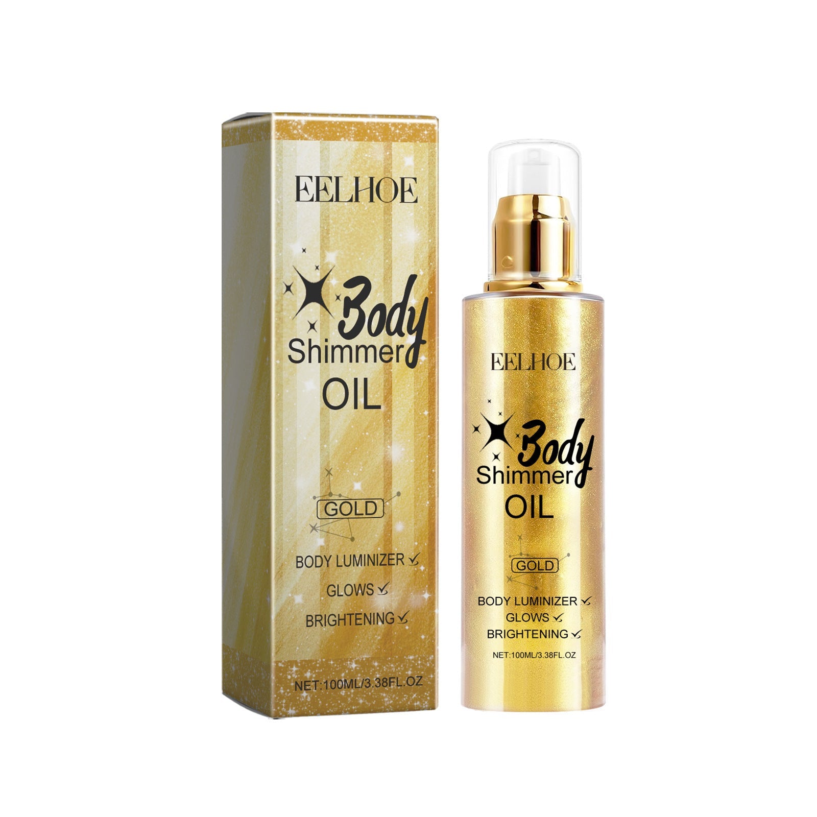 EELHOE Body shimmer oil Body Beach Gloss Oil Gold 100ml EELHOE COSMETICS