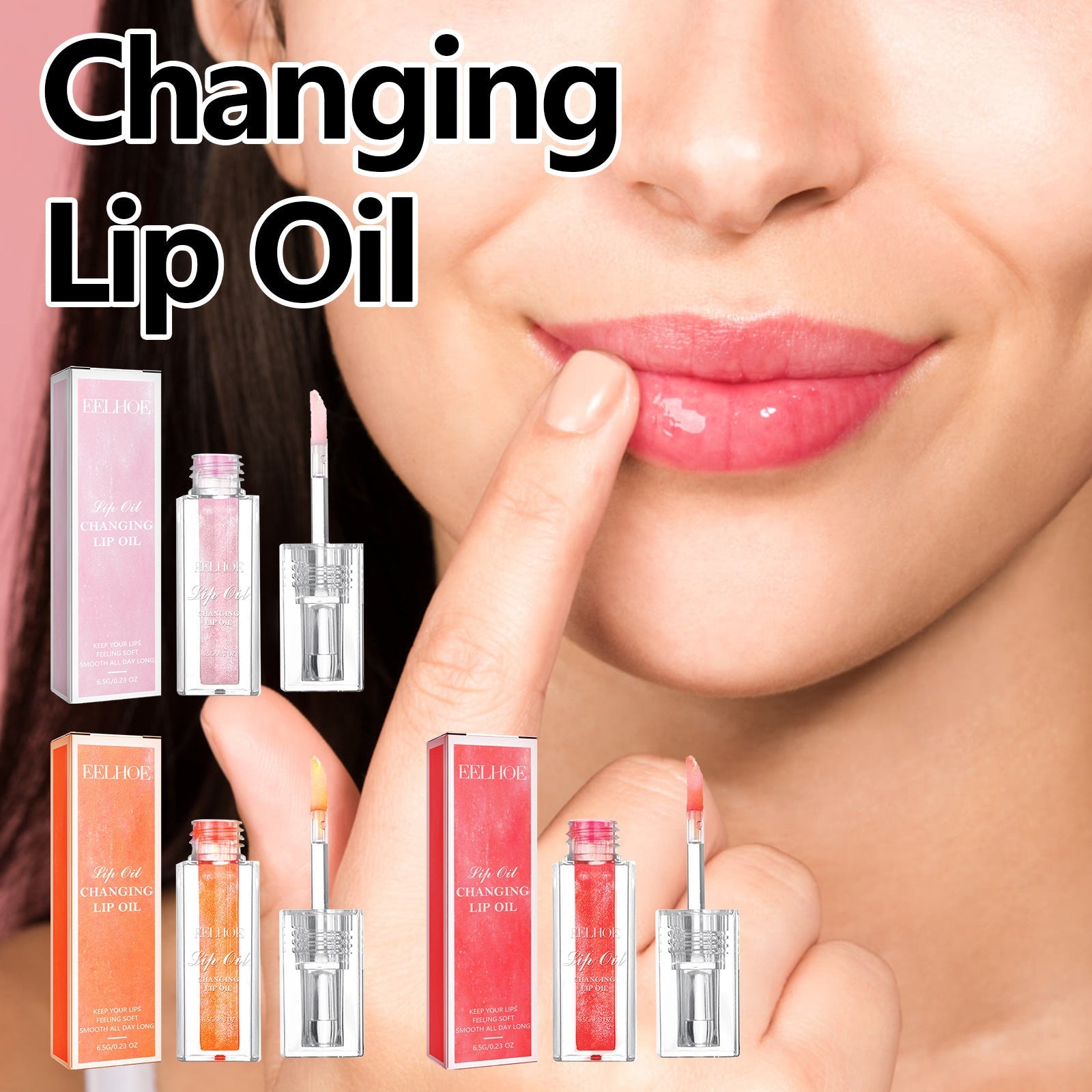 EELHOE Changing color Lip Gloss Lines Moisturizing Exfoliating Skin with Hyaluronic acid + Vitamin E