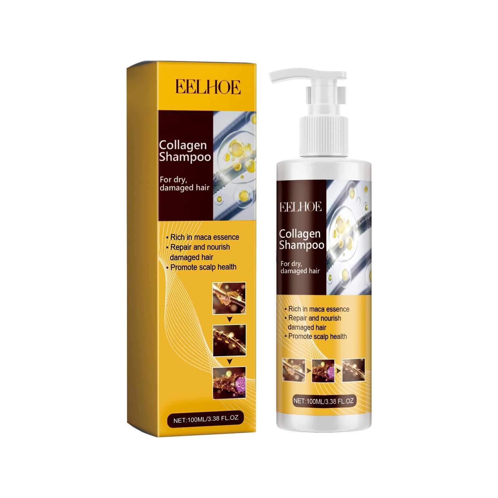 EELHOE Collagen Shampoo Repair Damaged Hair Reduction 100ml EELHOE COSMETICS