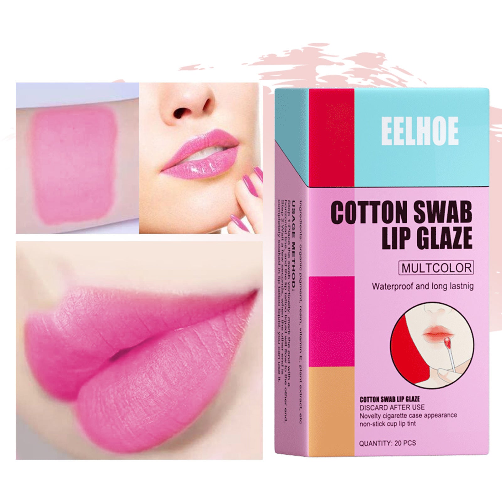 EELHOE Cotton Stick Lip Glaze Cigarette Box Red