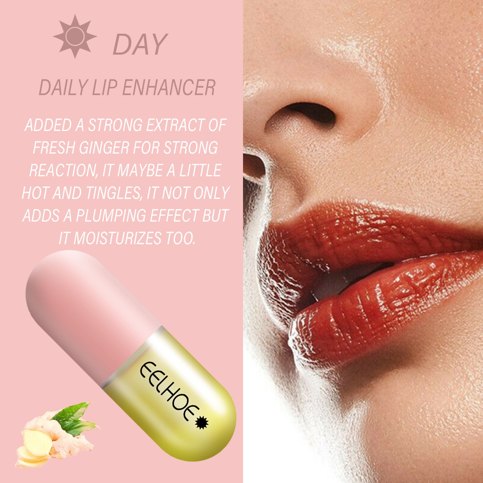 Eelhoe Day And Night Plump Lip Enhancer Moisturizing Capsule Hydrating Lips