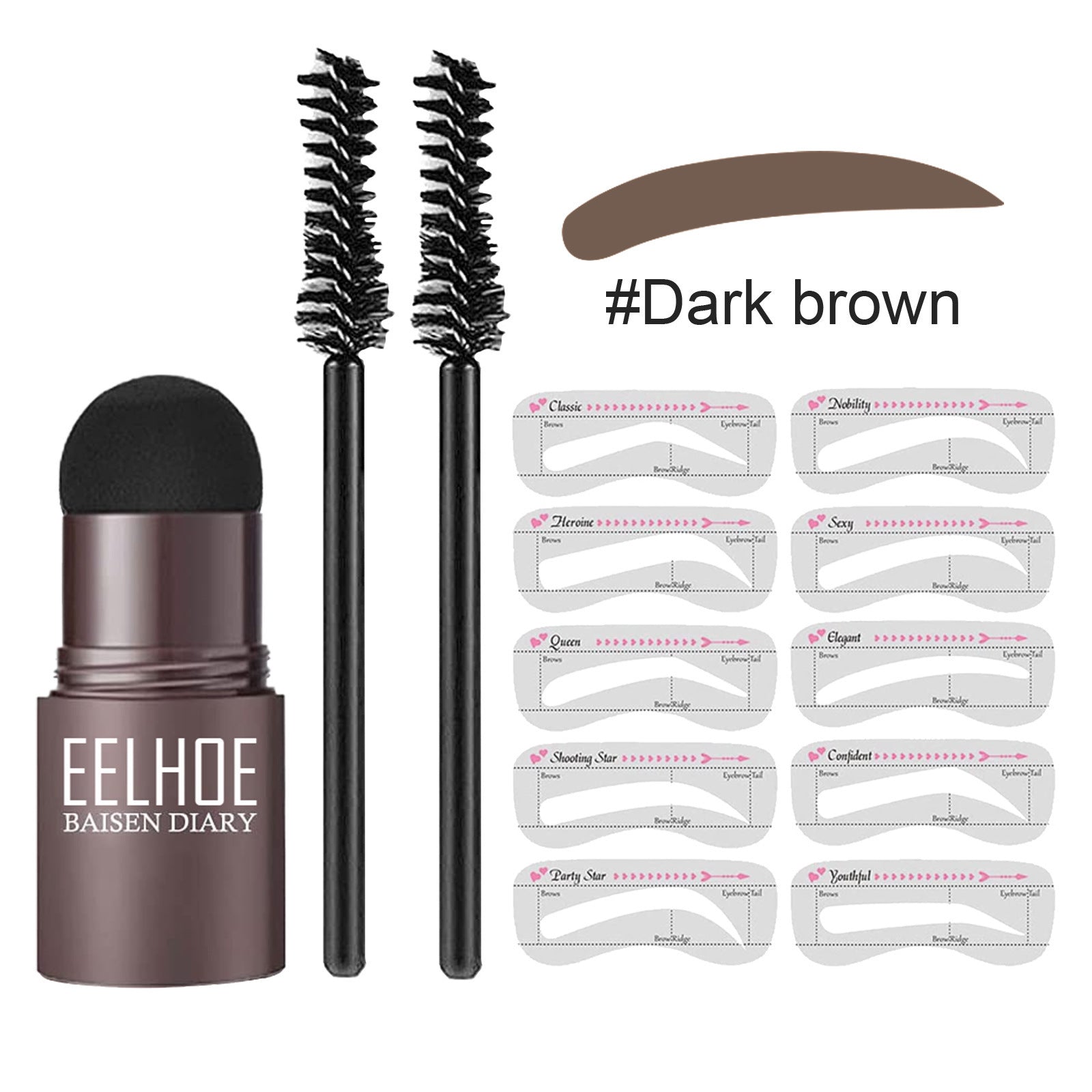 EELHOE Eyebrow Stamp Set Makeup Eyebrow Powder