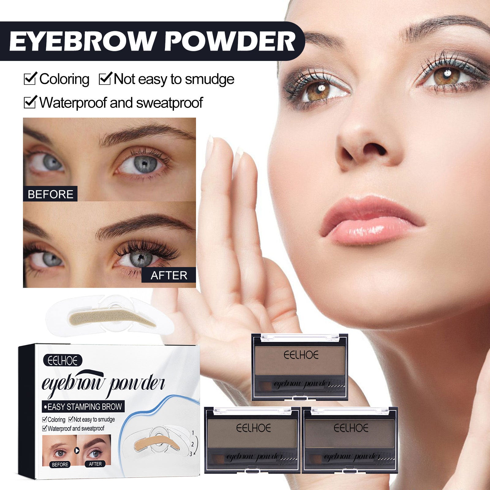 EELHOE Eyebrow Suit Makeup Natural Long Lasting Waterproof Resistant