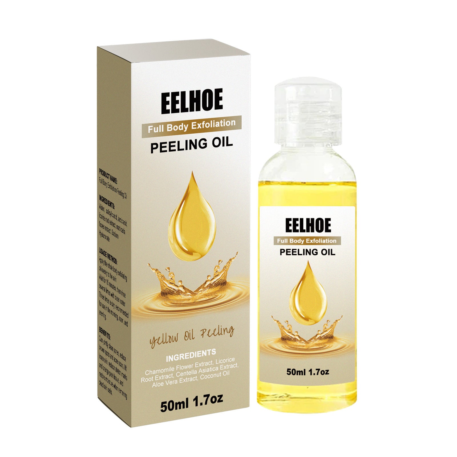 EELHOE Full Body Exfoliate Peeling Cleaning Skin Care Oil 50 Ml