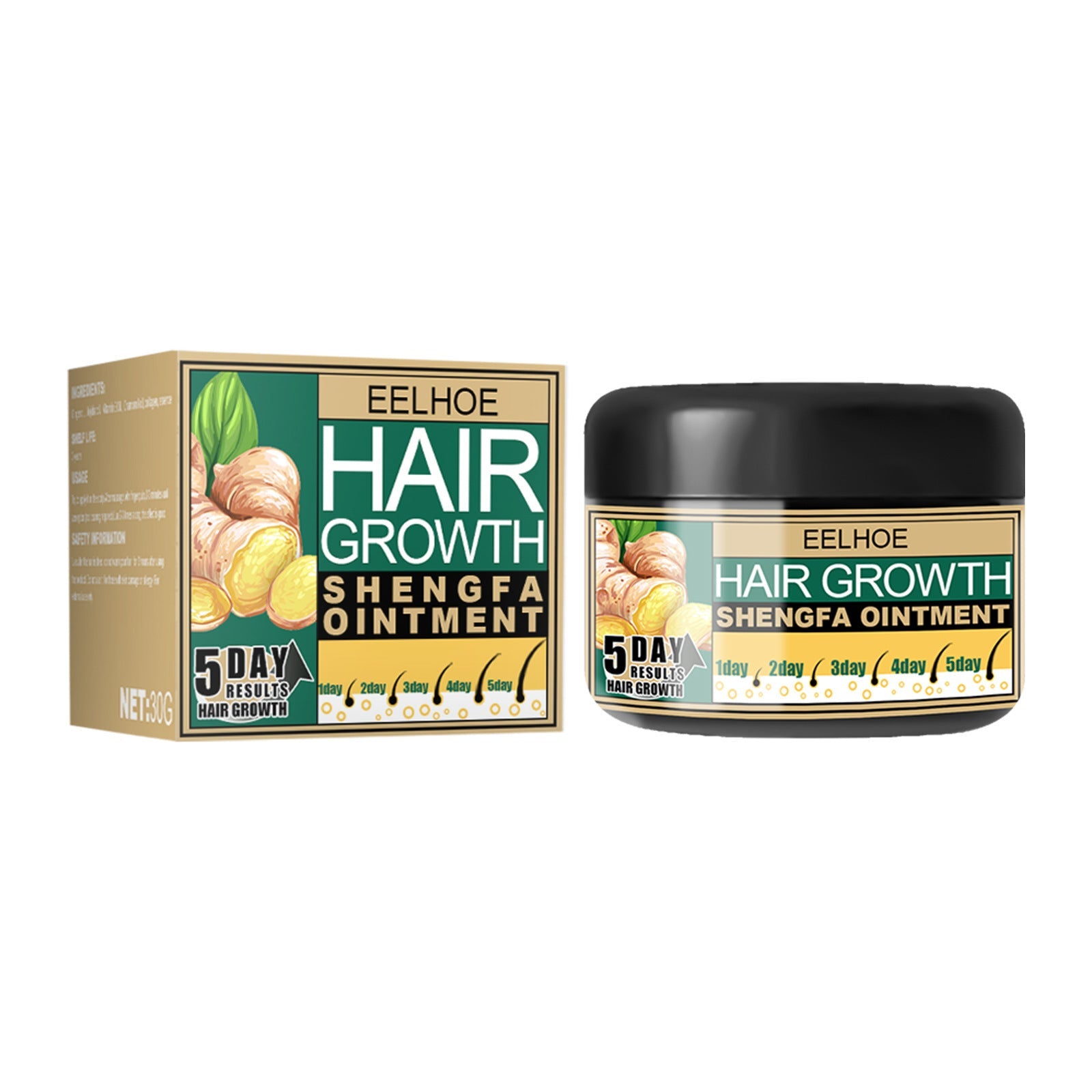 EELHOE Ginger Hair Growth Cream Antidandruff & Antipruritic Balm with collagen 30g 30g