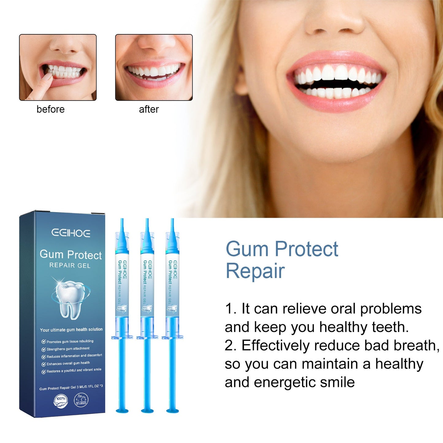 EELHOE Gum Repair Toothpaste Series Cleaning + Gum care gel repair drops EELHOE COSMETICS
