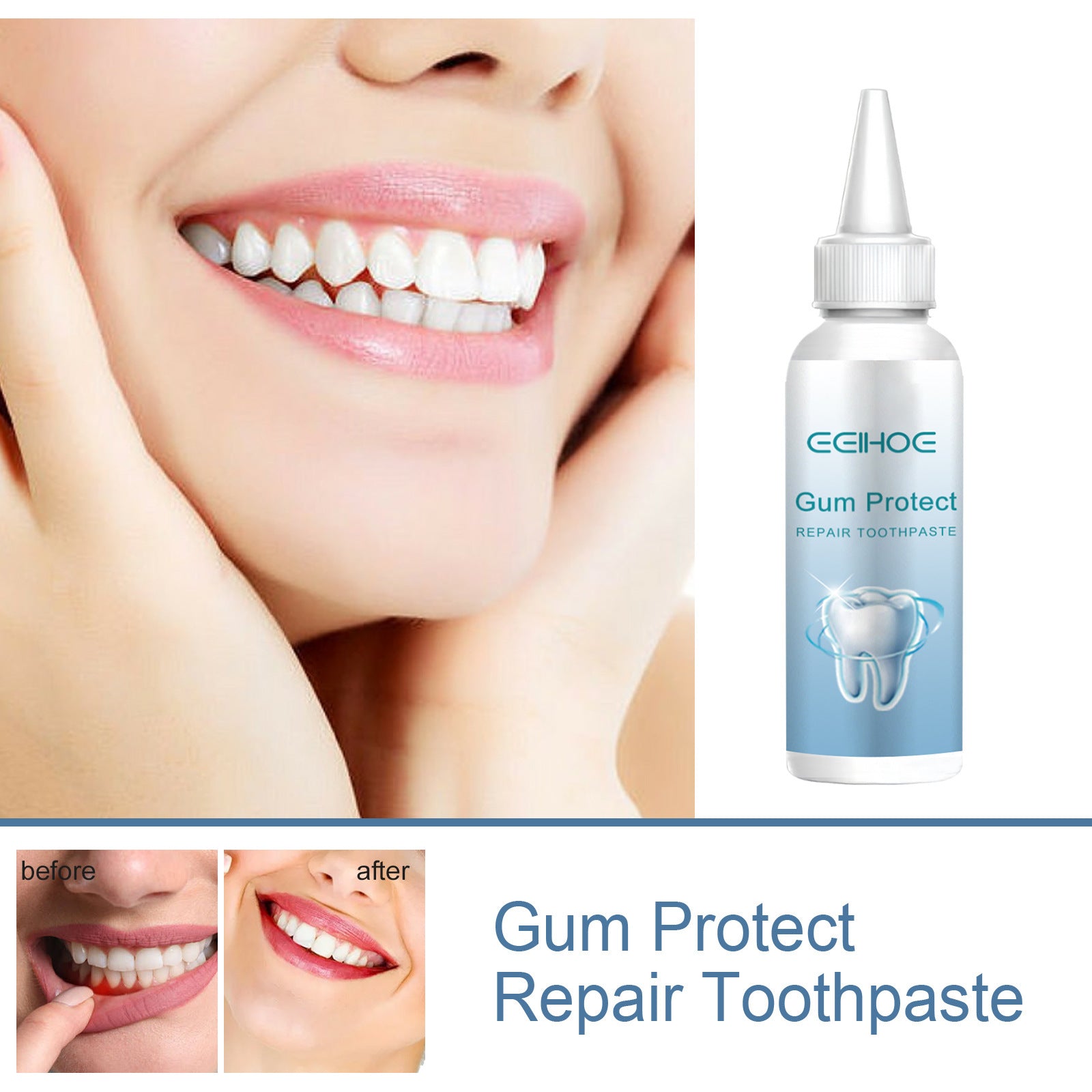 EELHOE Gum Repair Toothpaste Series Cleaning + Gum care gel repair drops